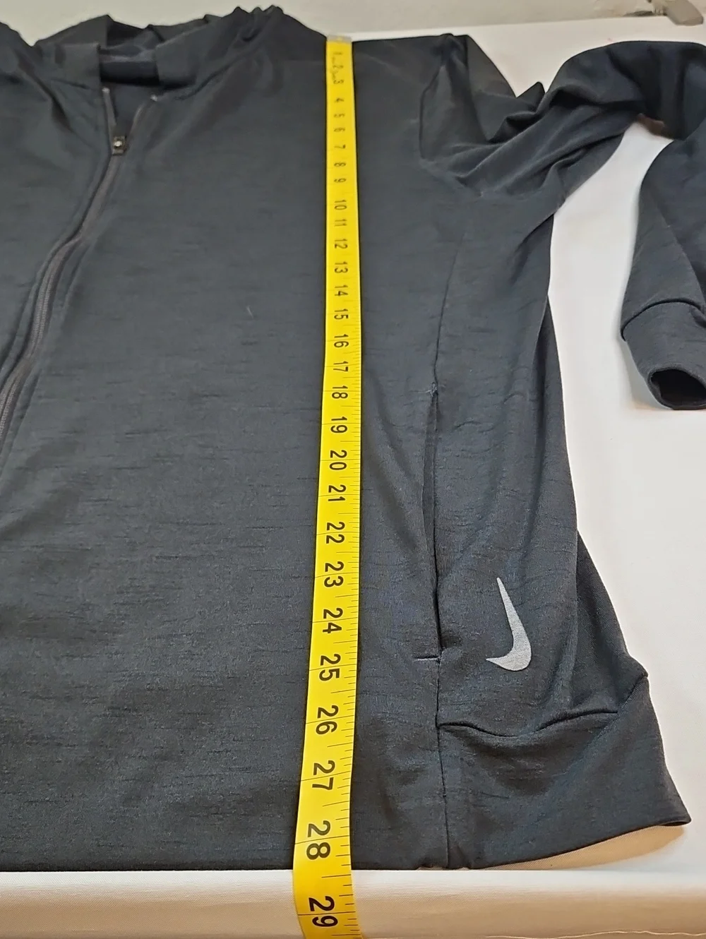 Nike Yoga Dri-Fit Zip-Up Performance Hoodie in Charcoal Black, Size Large